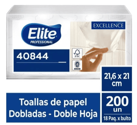 TOALLA INTERFOLIADA DOBLE HOJA (18 PAQUETES X 200 UNIDADES)
